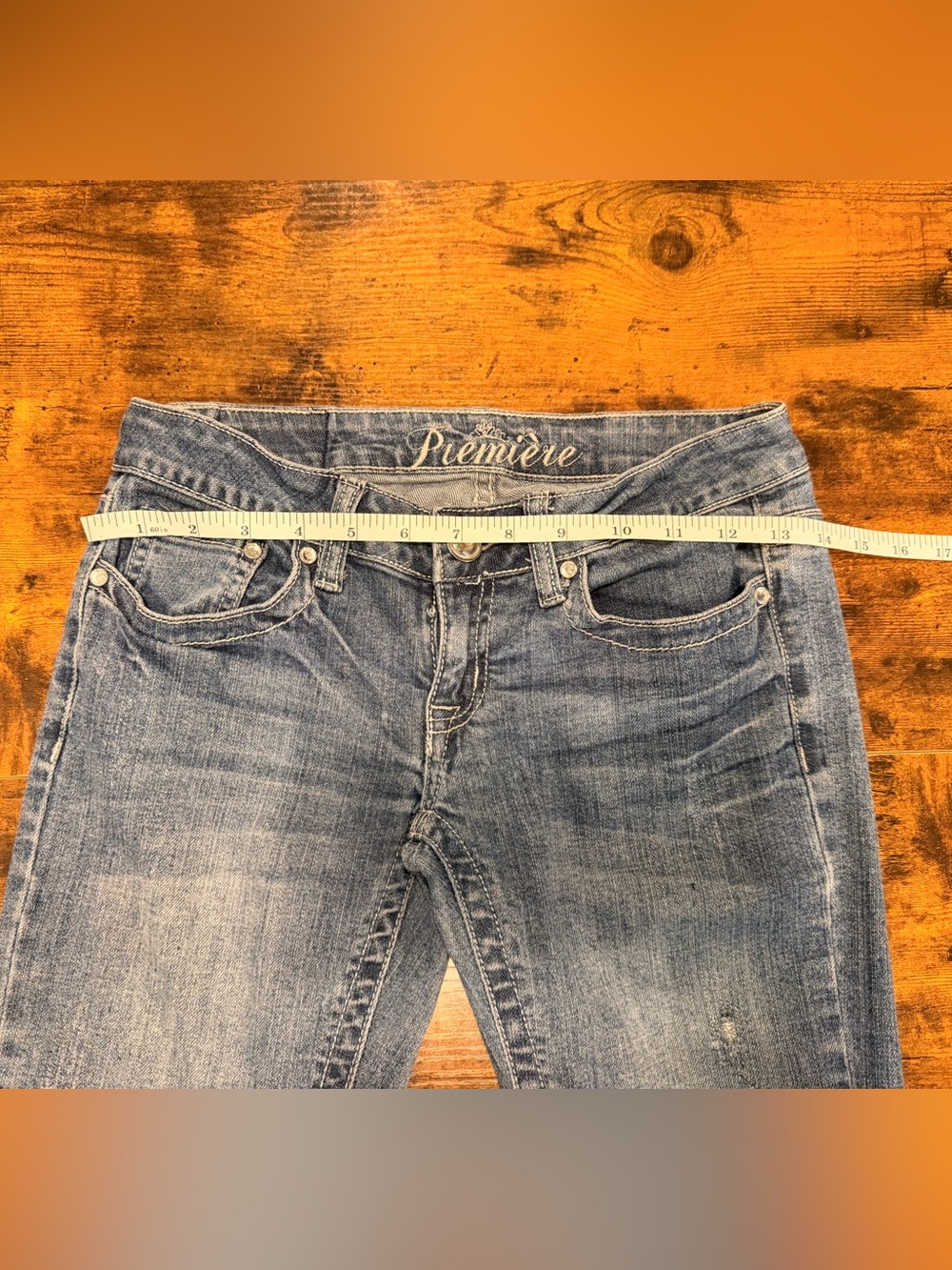 Vintage Y2K Premiere Cotton Mid Rise Bootcut Jeans Rhinestone Bling Western 1/2 - Picture 9 of 16